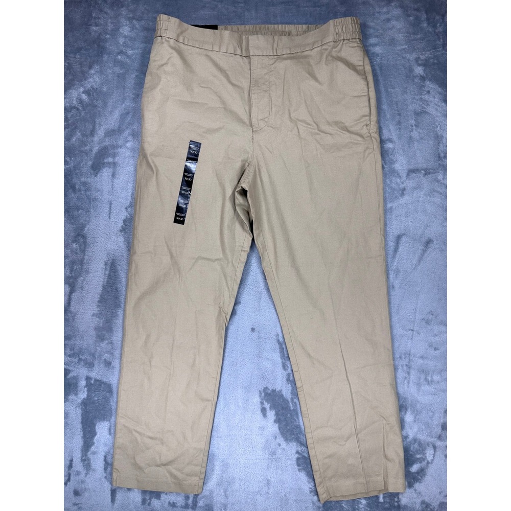 Banana Republic Mason Athletic Tapered Pants Mens 36x30 Khaki Tan Elastic Waist